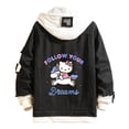 thumbnail image 1 of Women and men Cowboy Jacket Hello Kitty Hoodie Spring and Autumn KT Cat Sweet Top FJH, 1 of 6