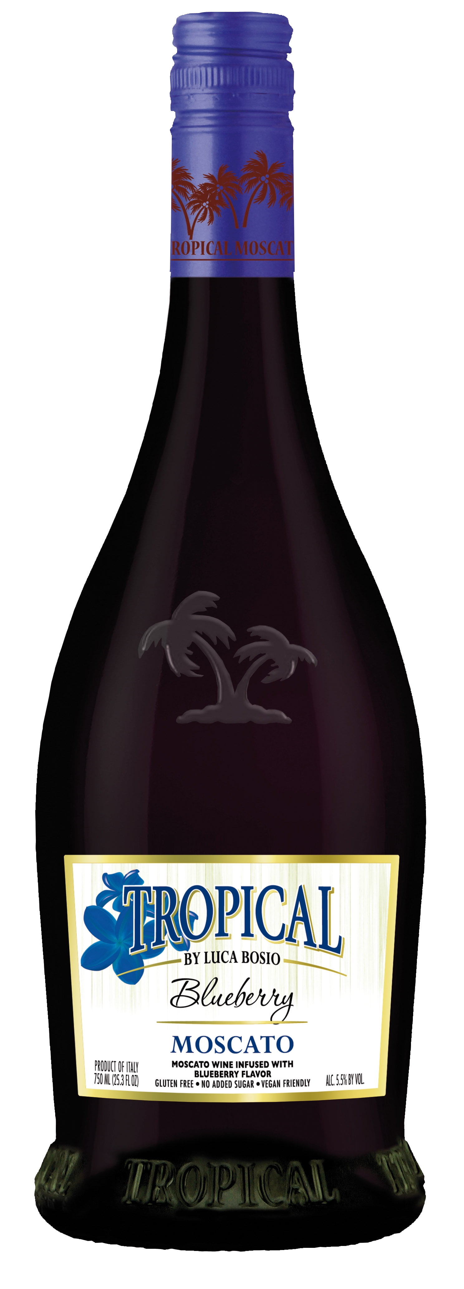 Tropical Moscato Blueberry Flavored Wine Italy, 750 ml Bottle, ABV 5.50