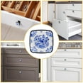 thumbnail image 4 of 4 Pcs Cabinet Handle Drawer Pulls Blue Flower and Bird Knobs with Screws Square Furniture Office Cabinet Knob Decoration, 4 of 5