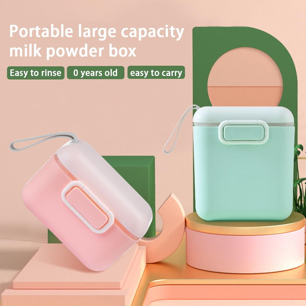 Bueautybox Formula Dispenser with Scoop Milk Powder Formula Containers for Travel Baby Food Storage and Snack Cup for Outdoor Activities On-The-Go Green