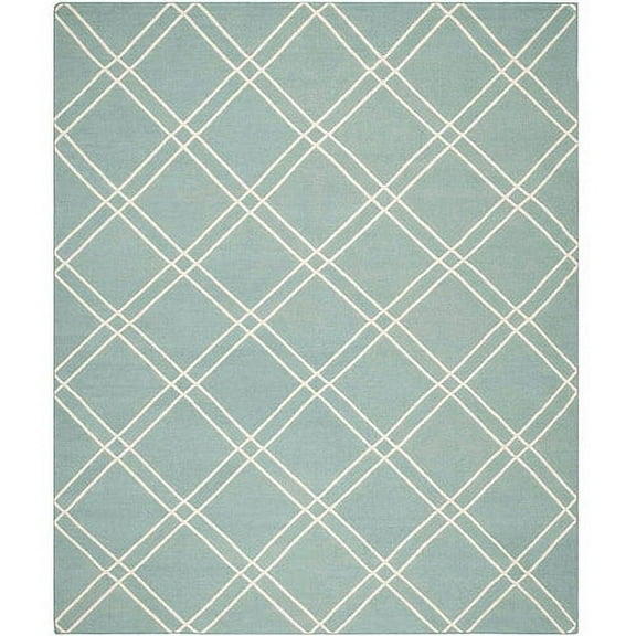 SAFAVIEH Dhurries Skyler Geometric Area Rug, Light Blue/Ivory, 2'6" x 4'