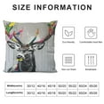 thumbnail image 5 of JEUXUS Animal Deer Watercolor Elk Modern Colorful Splash-Ink Art Pillow Case White, 5 of 5