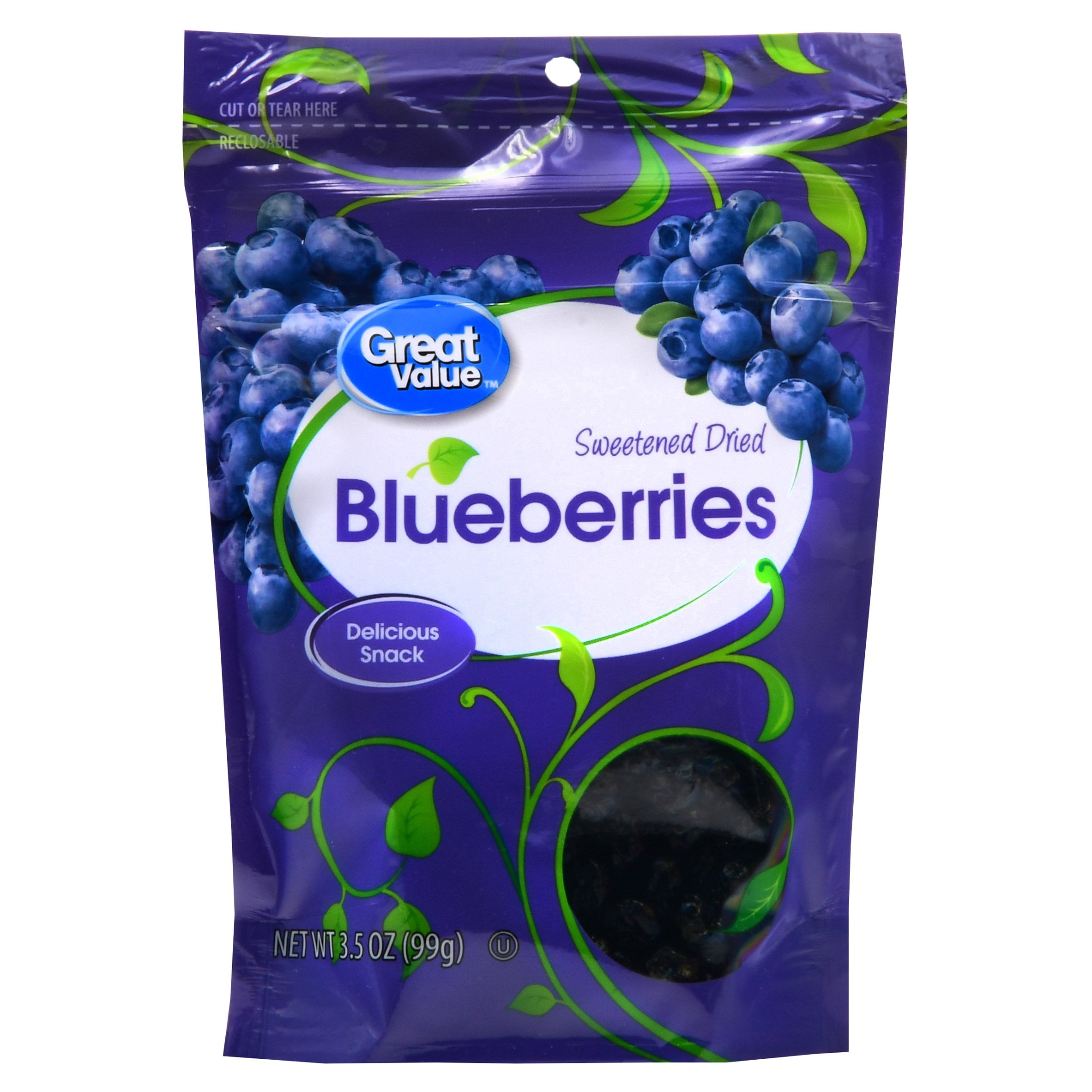 Great Value Sweetened Dried Blueberries 3.5 oz by Wal-Mart Stores, Inc.