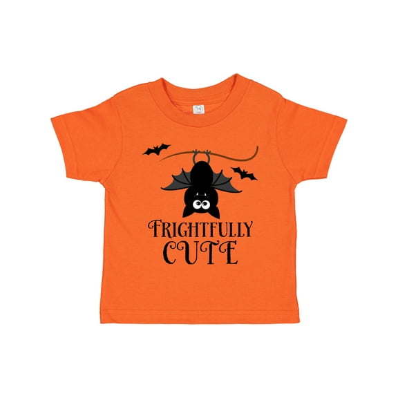 Inktastic Halloween Bat Frightfully Cute Holiday Boys or Girls Toddler T-Shirt