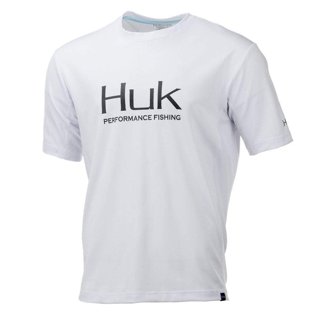 HUK Script Logo Performance Breathable Fishing S/S T Shirt Choose Size NEW 
