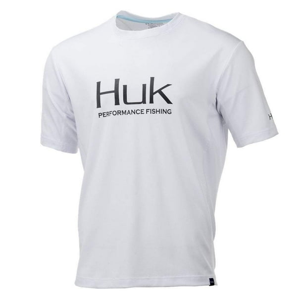 Huk Huk Men's Icon Short Sleeve Fishing Shirt H1200137 (White, Large
