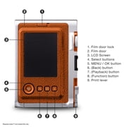 FUJIFILM INSTAX MINI EVO Hybrid Instant Camera | Brown
