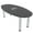 Asian Night w/Silver Base with Electric, variant on Small 5 Ft Oval Boat Shaped Conference Table Post Legs Power And Data