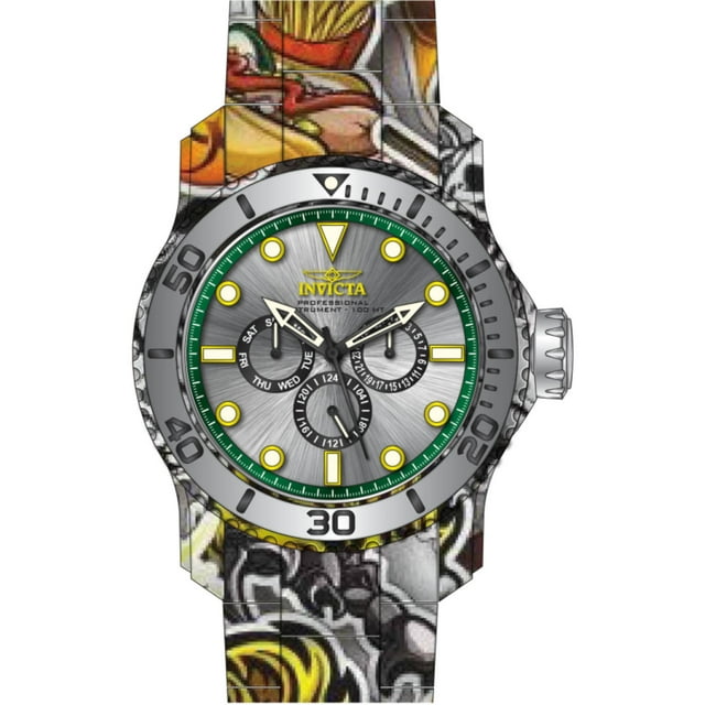 Invicta 47854 Montre Bracelet à Cadran Argenté Quartz Pro Plongeur pour Hommes
