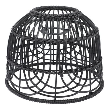 UPGRATOR Lampshade Black Rattan Metal 1Pack 7.9x7.9x5.9In
