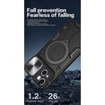 thumbnail image 3 of Funda magnética vintage de diseño militar para iPhone 13, con soporte para coche, anillo giratorio de 360 grados, función de flash, impermeable, antideslizante y duradera., 3 of 5