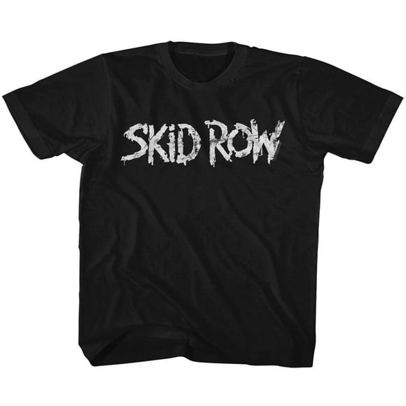 Skid Row Heavy Metal Band Whitish Logo Black Youth Big Boys T-Shirt Tee
