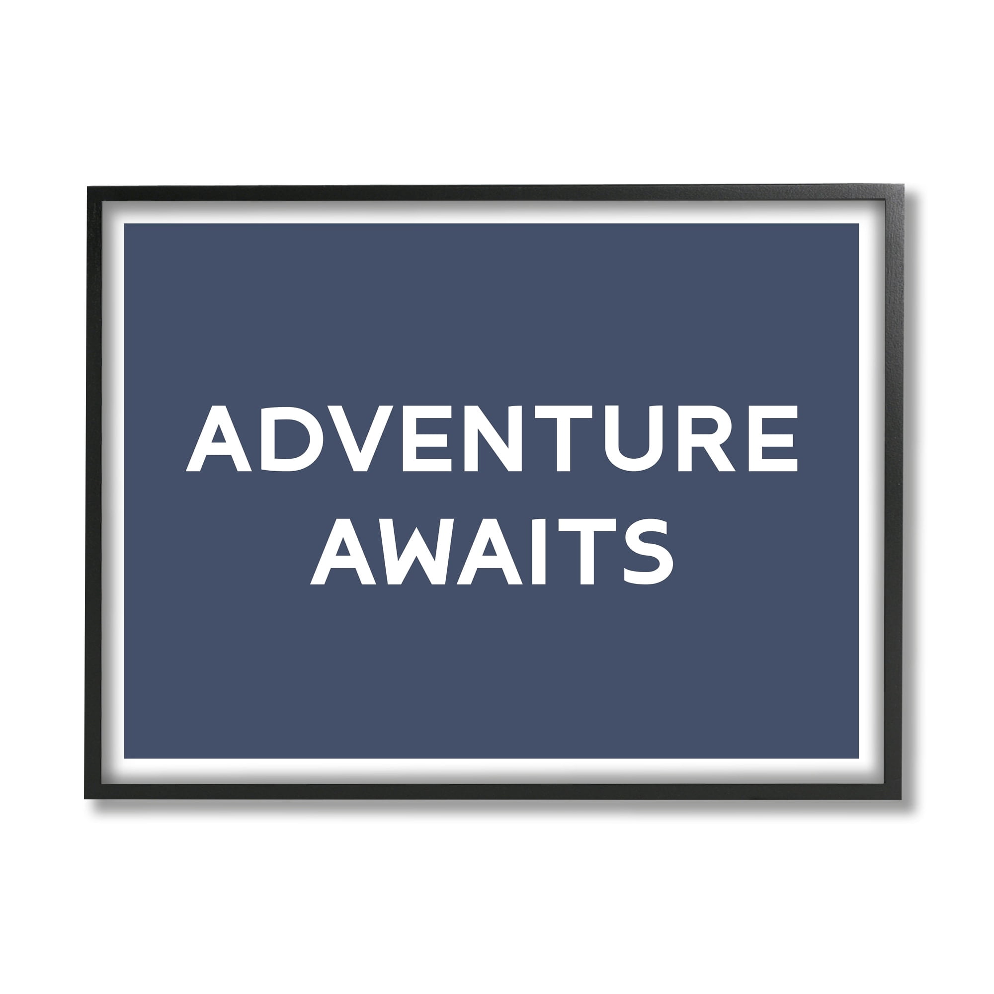 Stupell Industries Adventure Awaits Motivating Phrase Inspirational Painting White Framed Art Print Wall Art
