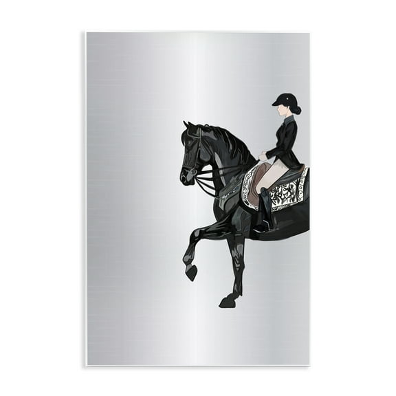 Stupell Industries Silver Rider Jockey Animals & Insects Painting Unframed Art Print Wall Art, 10 x 15