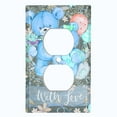 thumbnail image 2 of Metal Light Switch Wall Plate Outlet Cover (2 Teddy Bears Blue With Love Heart Balloon Flower - Single Duplex), 2 of 2
