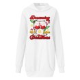 thumbnail image 1 of WEAIXIMIUNG Chandails en Molleton pour Femmes Décontracté Col Rond Poche Imprimé Verre de Noël Chandail à Capuchon, 1 of 3
