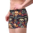 thumbnail image 4 of Balery Skulls and Flowers Men's Boxer Briefs, Soft and Breathable Cotton Underwear with nylon Waistband-Medium, 4 of 9