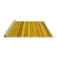 thumbnail image 2 of Ahgly Company Machine Washable Indoor Round Abstract Yellow Modern Area Rugs, 3' Round, 2 of 4