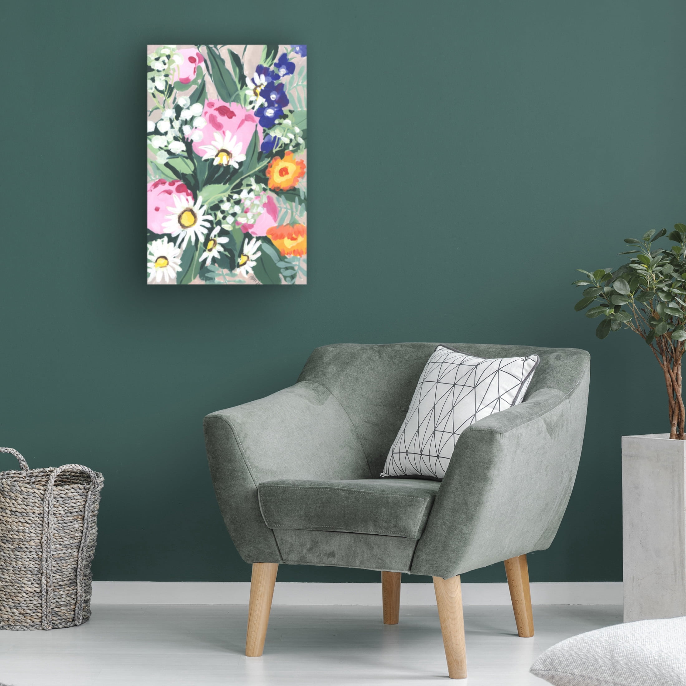 Trademark Fine Art Ania Zwara  Daisies On Green Grass Canvas Wall Art