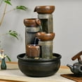 thumbnail image 2 of 15.7" H 4-Tier Indoor Tabletop Waterfall Fountain with LED Lights Desktop Fountains Calming Sound for Home Office Decor (15.7ihch), 2 of 7