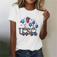 thumbnail image 2 of UVEASISHA 4th of July Tshirts for Women Funny Patriotic Graphic Short Sleeve Tees Holiday Celebration Gnomes T-Shirt White XXL, 2 of 5