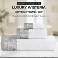 thumbnail image 4 of Superior Wisteria Floral Cotton Bath Towels, Set of 4, White, 4 of 8