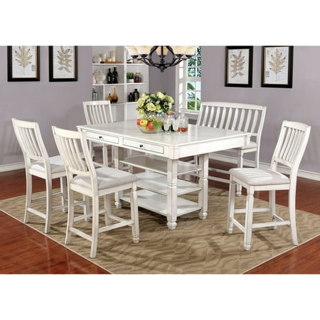 Furniture Of America Loretta 6 Piece French Country Weathered Furniture Of America Loretta 6 Piece French Country Weathered Counter Height Table Set