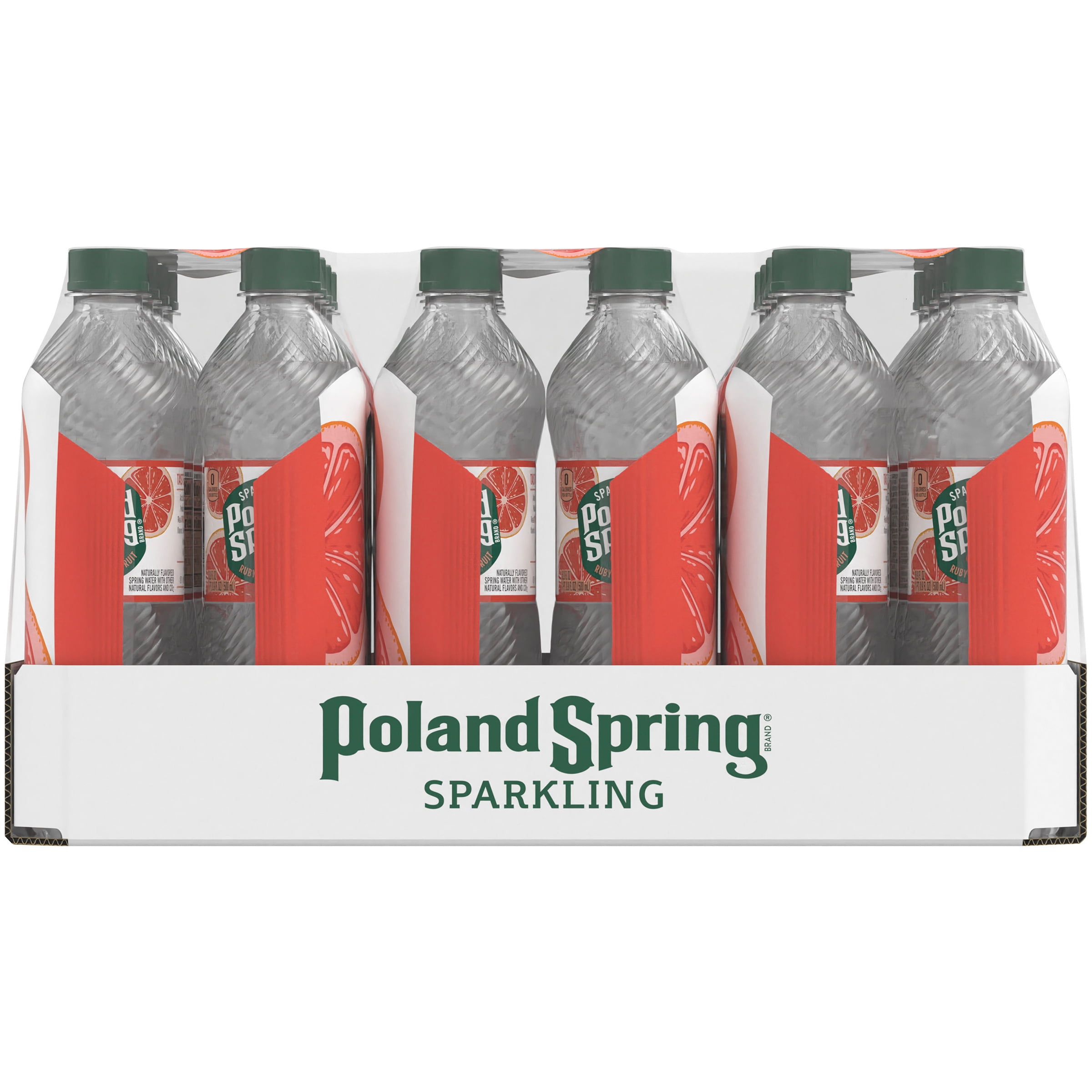 Poland Spring Sparkling Water, Ruby Red Grapefruit, 16.9 oz. Plastic Bottles (24 Count)