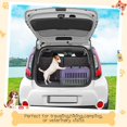 thumbnail image 4 of 2 Set Travel Pet Carriers for Small Cat Dog Plastic Hard Shell Carrier Cat with Bowl Wire Door Grille Mat Portable Breathable Security Lock Puppy Kennel for Travel Airline, 17.5", up to 13lbs(Purple), 4 of 14