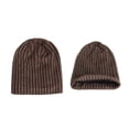 thumbnail image 4 of Holzkary Winter Hats for Men Women Fleece Lined Beanie Warm Cuffed Soft Knit Outdoor Skull Cap Stripe Hat Winter Plus Velvet Hat Outdoor Cycling Warmth Unsix Hood Ski Hat Khaki One Size, 4 of 4