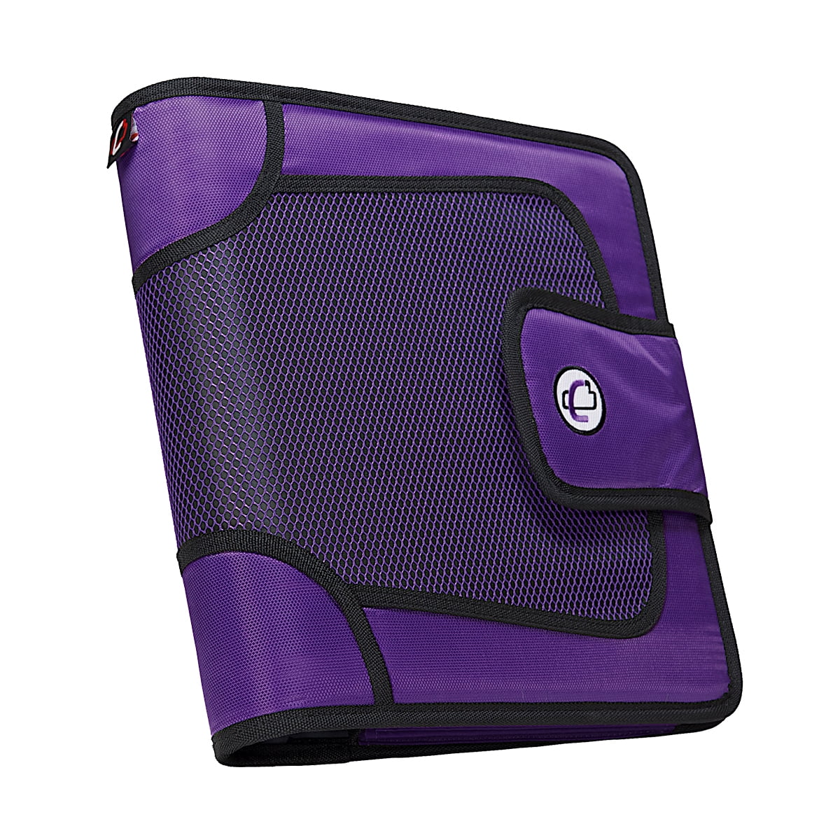 CaseIt 2" Open Tab Binder with Front Mesh Pocket and Tab File, Purple
