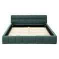thumbnail image 4 of Queen Size Upholstered Bed Frame,No Box Spring Needed, Sturdy Solid Wood Platform Bed with Thick Chenille Fabric & Headboard , Easy Assembly, Modern Bedroom Upgrade, Durable Design, Blue-Green, 4 of 6