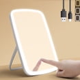 thumbnail image 2 of LED Makeup Mirror with Lights, Touch Control Dimmable Vanity Mirror with Color Changing Modes, Portable Travel Mirror with USB Rechargeable Battery, Magnifying Mirror for Desk Makeup Application, 2 of 7