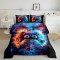 thumbnail image 2 of Castle Fairy Gradient Gamepads Twin Comforter Sets,Abstract Graffiti Splash Bedding Set, 2 of 8