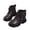 Brown, variant on Ankle Boots for Girls Bow Lace Up Solid Faux Leather Martin Boots Side Zipper Round Toe Soft Sole Non-slipping Shoes School Outdoor Daily Fall Winter Footwear Brown,12.5 Little Kids