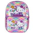 thumbnail image 3 of Hello Kitty Travel Backpack Neon Rainbows Magic Sequins 5 Piece Set Lunch Bag Cinch Bag Gadget Case Water Bottle, 3 of 5