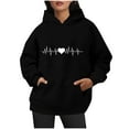thumbnail image 4 of tklpehg Womens Hoodies Going Out Tops Lightweight Vintage Sweatshirt Hooded Long Sleeve Tops Classic Solid Color Casual Loose Pullover (Black,XL), 4 of 6