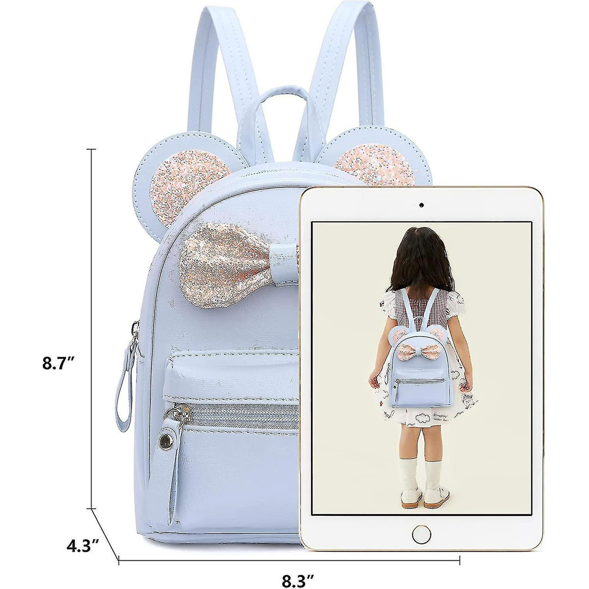 Zmleve Mini Backpack For Girls Cutest Cartoon Toddler Sequin Bow Mouse Ears Bag Traveling Fashion Shoulder School Backpack Purse Gift For Little Girl