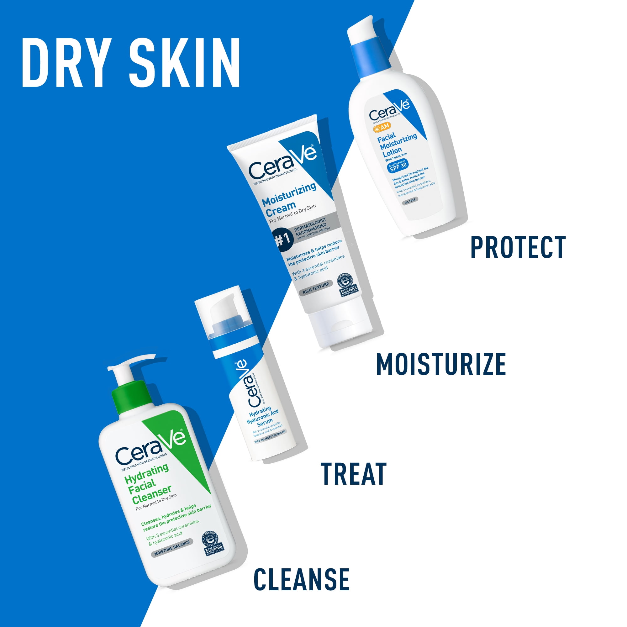 Ræv klint Fellow CeraVe Moisturizing Cream for Face and Body, Moisturizer for Normal to Dry  SKin, 8 oz. - Walmart.com