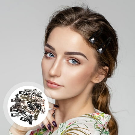 SWETRACE 40pcs Snap Hair Clips,  Hair Pin For Girls No Slip Metal Snap Women Barrettes Flat Hair Clips Hair Accessories