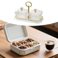 thumbnail image 4 of Bandeja para servir dividida, contenedor de almacenamiento, práctica caja portátil para almacenar alimentos, mesa 2 compartimentos, 4 of 8