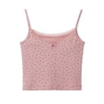 thumbnail image 4 of Women Tanks & CamisFloral Sleeveless Strappy Camisole Ruched Bust Frill Crop Cami Tops, 4 of 5