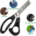 thumbnail image 5 of 2 pcs Pinking Shears Scissors for Fabric, lyfLux 2 Models Fabric Scissors, Zig Zag Scissors, for Crafting, Paper Cutting, Fabric, Leather Materials (3 mm Triangular And Rounded Teeth), 5 of 9