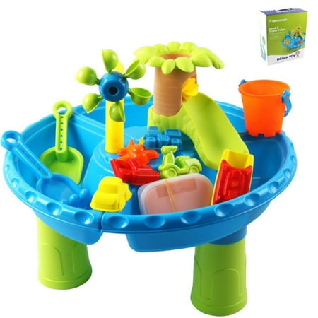 Water Sand Table Outdoor Toys  Summer Shower Toy for Beach Play Table 22pcs  Sandbox Toy for Sensory Outdoor Toddler Activity Water Toy Sand Toy Set  Luxurious Kids Birthday Gift