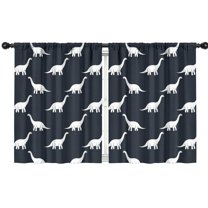 Blackout Kids Curtains,Dark Blue Dinosaurs Silhouette Pattern Childrens Insulated Curtains Set Of 2,Bedroom Essentials,Toddler Room Decor 42"x54"
