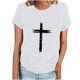 thumbnail image 1 of Camiseta Casual de Manga Corta de Cuello Redondo Impresa para las Mujeres, 95% Poliéster 5% Spandex Vintage Top Ligero para Diario, Fiesta Y Primavera Verano, 1 of 4