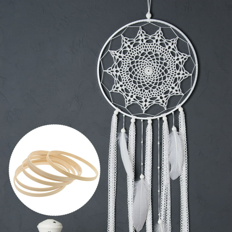 AUEAR, Dream Catcher Bamboo Rings Hoops Macrame Rings for Dream Catcher DIY Craft Home Craft DIY Wedding Decoration Embroidery Tools (10-Pack, 8 inch)