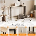 thumbnail image 5 of 39" Console Table with Power Outlet, 5.9" Narrow Sofa Table, Oak | Entryway Table with Charging Station & 4.9 Ft Extension Cord & Adjustable Feet, behind Couch Table for Living Room, Hallway, 5 of 7