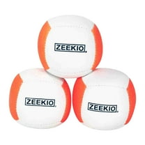 Zeekio Lunar Juggling Balls - 110g Professional UV Reactive 6 Panel Ball - Pack of 3 (White/Orange)