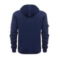 thumbnail image 5 of ZCFZJW Fashion Mens Cargo Hooded Sweatshirts Half Zip up Casual Long Sleeve Drawstring Hoodie Tops Lightweight Comfy Sport Outwear Coat with Pocket Navy XXXL, 5 of 6